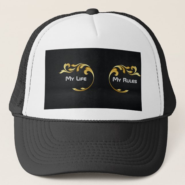 Anpassa Min Liv Min Regler Text Bild Trucker Hatta Keps (Framsida)