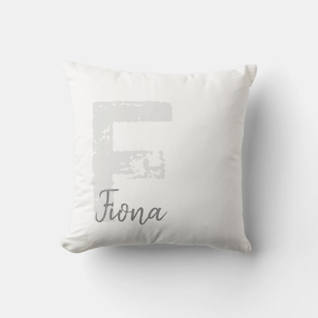 Anpassa minimalistisk enkel färger monogram namn kudde (Framsida)