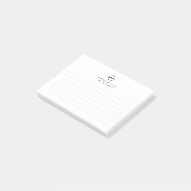 Anpassa minimalt monogram post-it block (Vinklad)