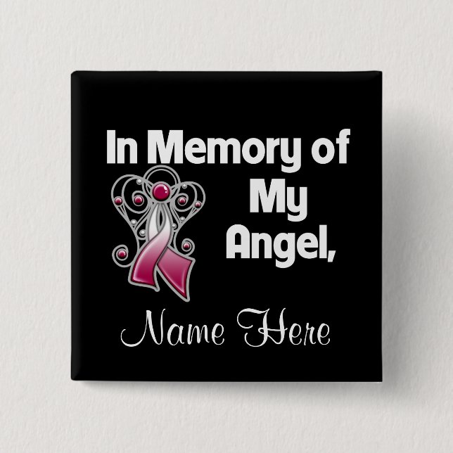 Anpassa minnet av Nacke-cancern med Angel Head Knapp (Framsida)
