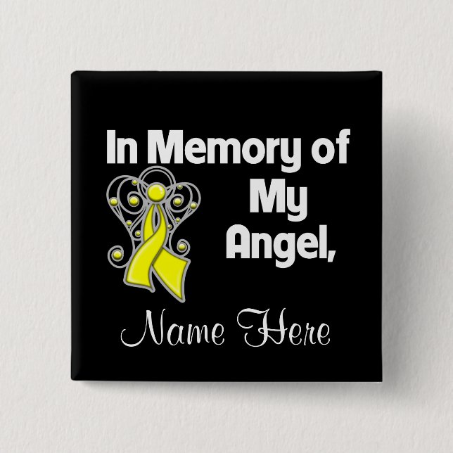 Anpassa minnet till min Angel Bladder Cancer Knapp (Framsida)