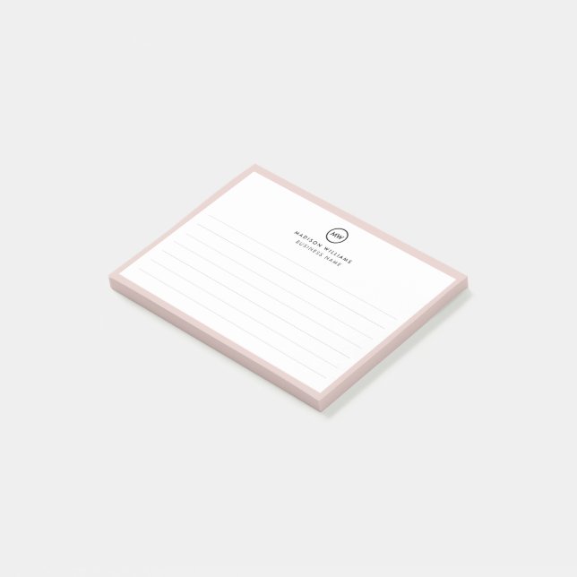 Anpassa minsta monogram efter det att anteckningar post-it block (Vinklad)