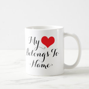 Anpassa Mitt Hjärta Tillhör <Name> Kaffemugg