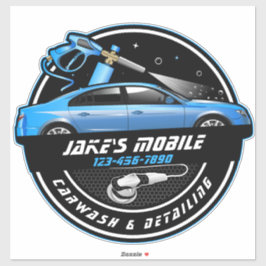 Anpassa Mobile Car Tvätta Detailing Blue Business Klistermärken