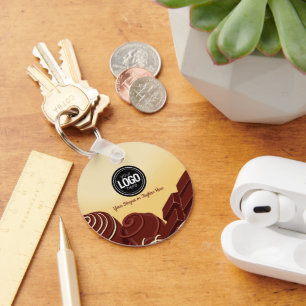 Anpassa modern Chocolate Business Nyckelring
