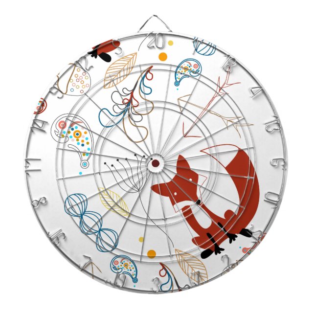 Anpassa Modern Fox Woodland Mönster Piltavla (Framsidan)