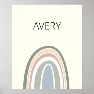 Anpassa modern Hue Rainbow Nursery Art Poster