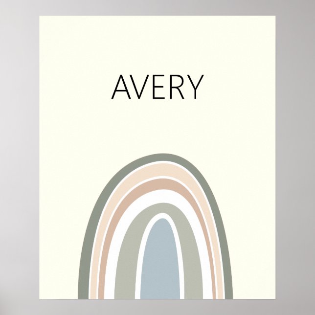 Anpassa modern Hue Rainbow Nursery Art Poster (Framsidan)