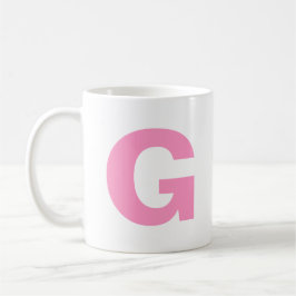Anpassa Modern Script Rosa Initial Monogram Kaffemugg