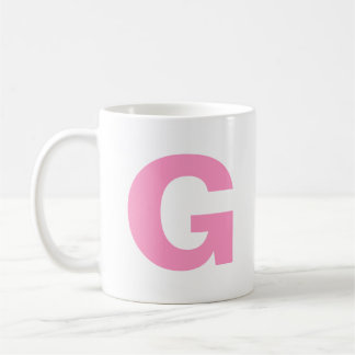 Anpassa Modern Script Rosa Initial Monogram Kaffemugg