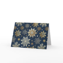 Anpassa Moderna Marinblå & Guld Snöflingor