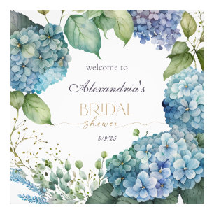 Anpassa Möhippa Blue Hydrangeas Välkommen Fototryck