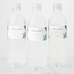 Anpassa Möhippa Blue Hydrangeas Vattenflaska Etikett