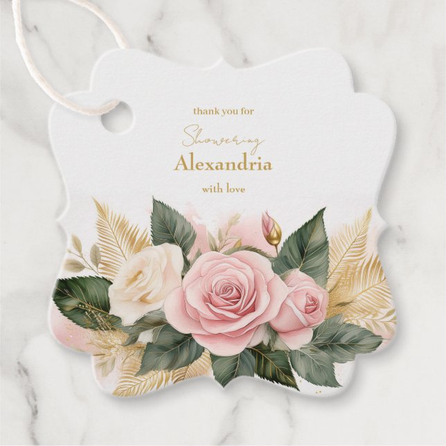 Anpassa Möhippa Rosa ros Gåvor Etiketter (Framsida)