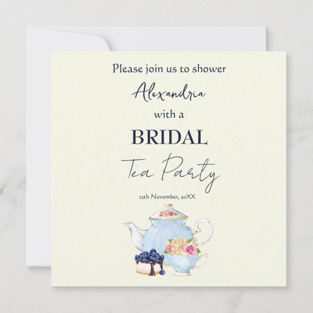 Anpassa Möhippa Tea Party Inbjudningar (Framsida)