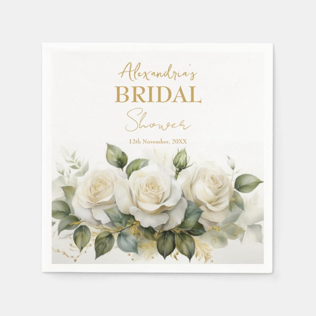 Anpassa Möhippa Vit ros Pappersservett (Framsidan)