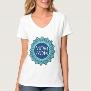 Anpassa MOM WOW Yoga Mandala Kvinna V-ringad T Shirt