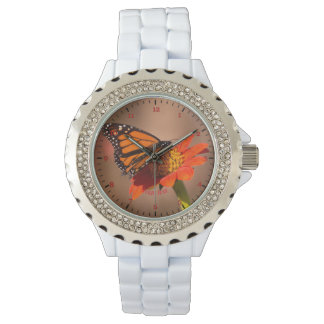 Anpassa Monarch-fjäril på tithonia-blomman Armbandsur