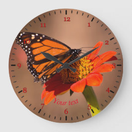 Anpassa Monarch-fjäril på tithonia-blomman Stor Klocka