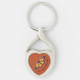 Anpassa Monarch-fjäril Twisted Heart Silverfärgad Nyckelring