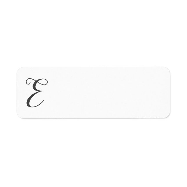 Anpassa Monogram E med ditt namn Returadress Etikett (Framsidan)