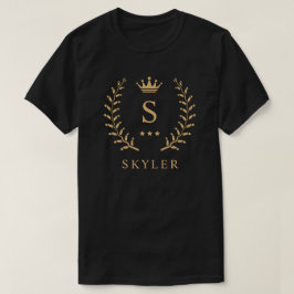 Anpassa Monogram för Svartvit Guld i Namn & initia T Shirt