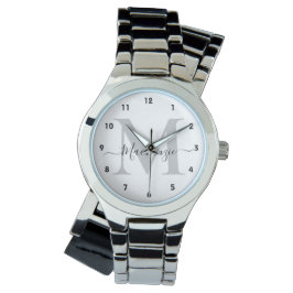 Anpassa Monogram första figursättning Namn runt Armbandsur