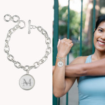 Anpassa Monogram första Namn Charm