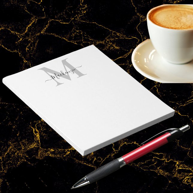 Anpassa Monogram Initial Namn Anteckningsblock (Personalize Monogram Initial Name Notepad)