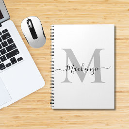 Anpassa Monogram Initial Namn Anteckningsbok