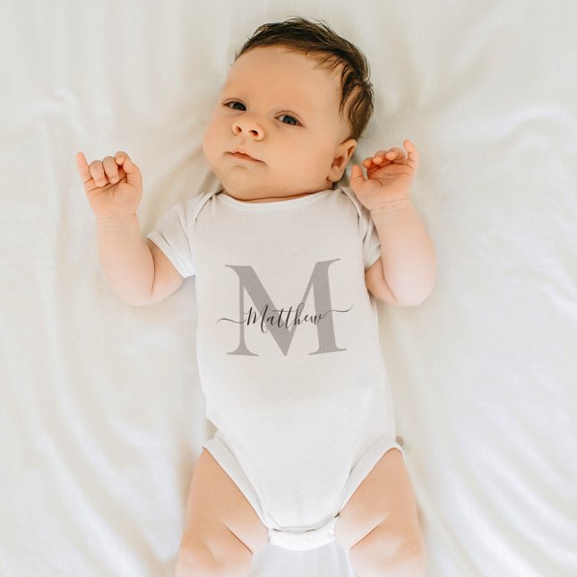 Anpassa Monogram Initial Namn T Shirt (Personalize Monogram Initial Name Baby Bodysuit)