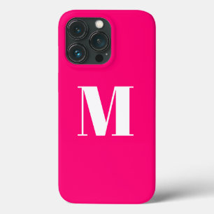Anpassa monogram, initial rosa fuchsia vit