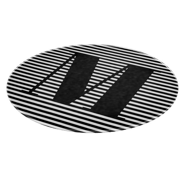 Anpassa monogram initial svart vit randig (Hörn)