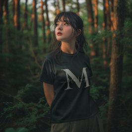 Anpassa Monogram Inledande Mörk för kvinnor i Namn T Shirt