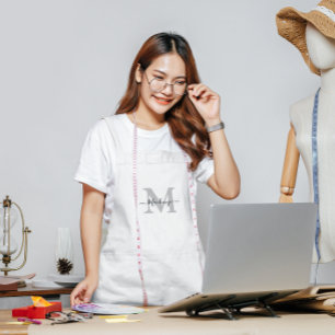 Anpassa Monogram Namn Lägg till bild Färg Förkläde