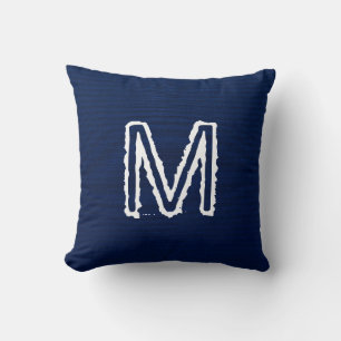 Anpassa Monogram på marinblå Jeans Pillow Kudde