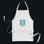 Anpassa monogram S BBQ förkläde för manar och kvin<br><div class="desc">Personlig monogram S BBQ är för manar och kvinnor. Coolans skölemblem med det egna namnet initial brev eller S från Toppen! Unik barbecue presentidé,  överraska kocken pappa,  mamma,  hustru,  make,  morbror,  farfar,  bror osv. Roligt för utomhusbruk och inomhusmatning. Barbeque aprons med turkos logotyp-bricka i beige,  gult och vitt.</div>