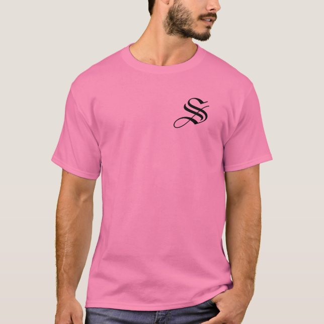 Anpassa Monogram S-Rosa T Shirt (Framsida)