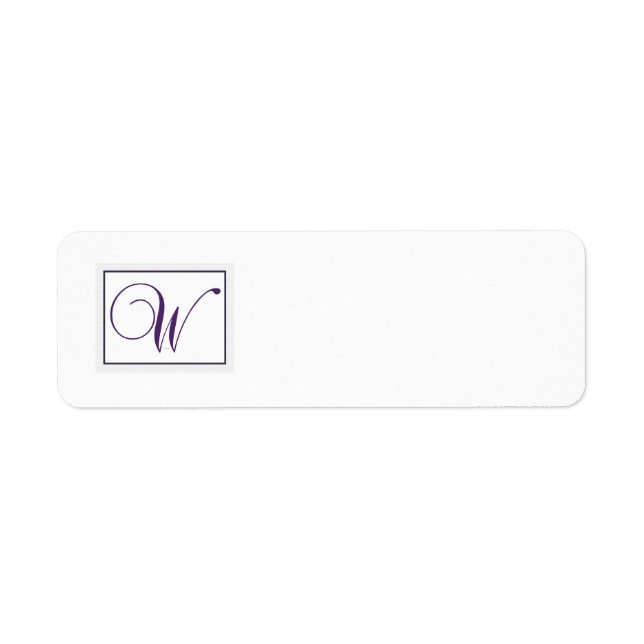 Anpassa Monogram W-returadressetikett Returadress Etikett (Framsidan)