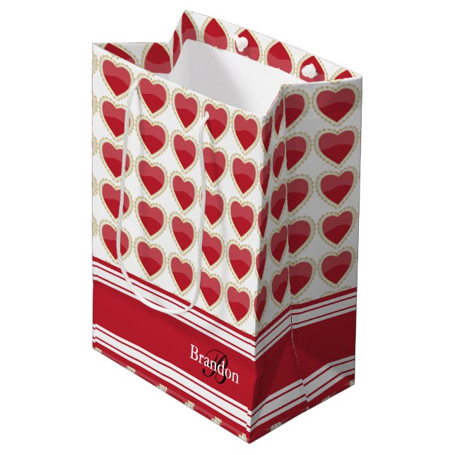 Anpassa Mörk Red Valentine Hearts (Framsidan Vinklad)