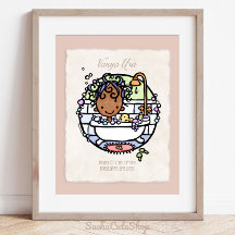 Anpassa! Mörk Skin Girl Bubble Bath Art