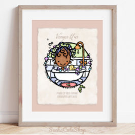 Anpassa! Mörk Skin Girl Bubble Bath Art Poster