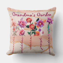 Anpassa mormors Garden Pillow-Mors dag-gåva Kudde