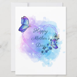 Anpassa Mors dag Blommigt Butterfly Card