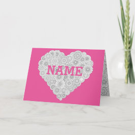 Anpassa Mors dag Heart Card: färgning av Vuxen Kort