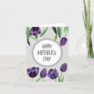 Anpassa Mors dag-kort - Lila Tulips Helgkort