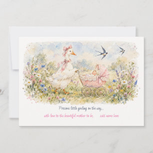 Anpassa Mother Goose Baby Pink Pram Baby Shower