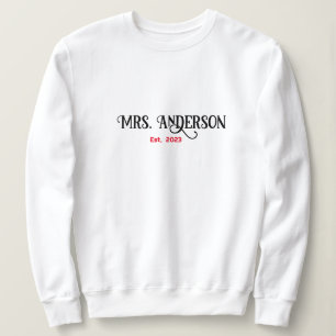 Anpassa mrs [Ditt namn] Sweatshirt, första Julafto T Shirt