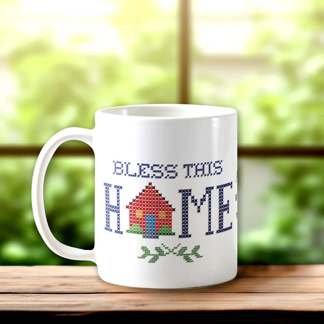 Anpassa Mugg (Start your day with a cup full of blessings with our "Bless This Home" coffee mug.)