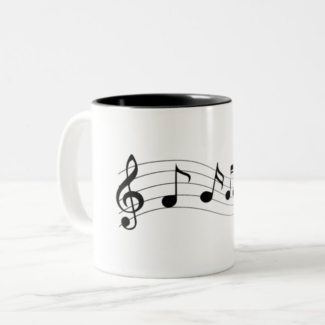 Anpassa Musik noter Två-Tonad Mugg (Framsida vänster)